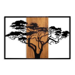Wallity Acacia Tree - 388 Escultura de pared de madera nogal y negro